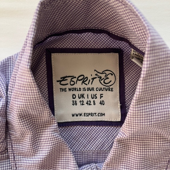 Esprit Gingham Button Up Top - Picture 6 of 7